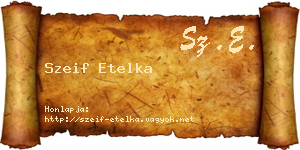 Szeif Etelka névjegykártya